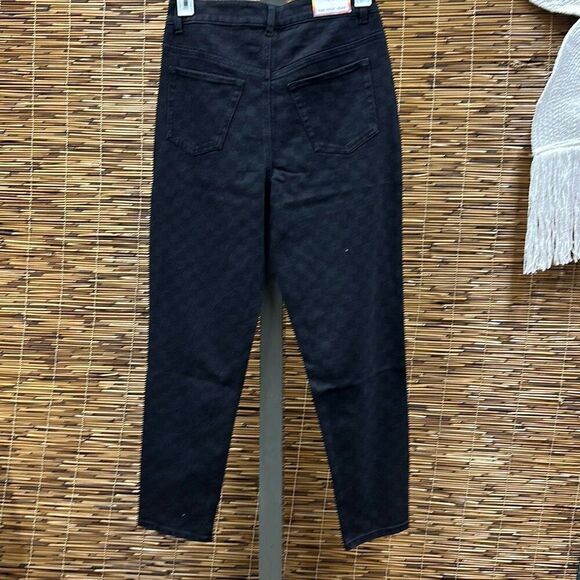 Tinseltown Dana Checkered High-Rise Jeans - Vintage Black Size 9 - Picture 3 of 3
